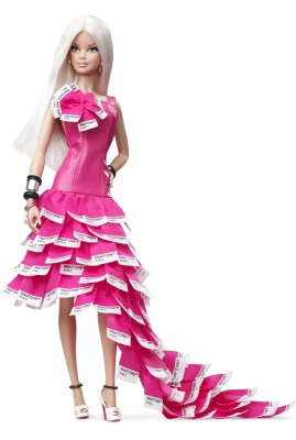 Barbie Doll In Pink Pantone Dress PNG Image