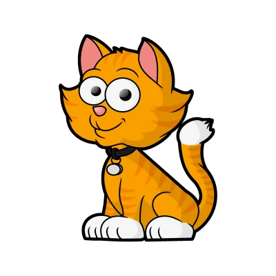Cute Cartoon Orange Cat Clipart