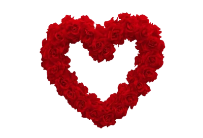 Heart Shape Made Of Red Roses Free PNG
