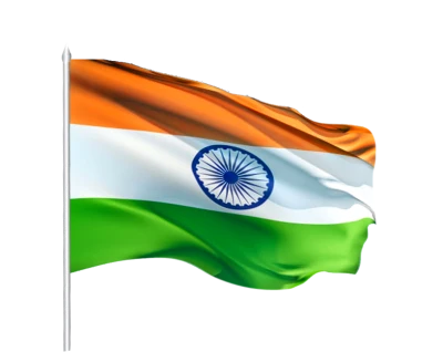 Indian Flag Waving On Pole PNG Image