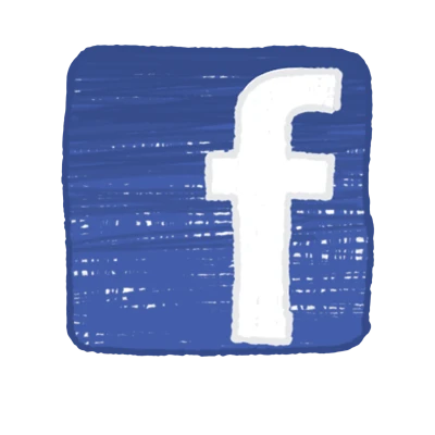 Facebook Hand Drawn Style Icon Transparent Background