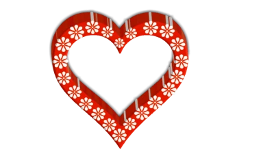 Red Heart Frame With White Flowers Clipart