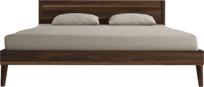 Wooden Platform Bed With Pillows Clipart