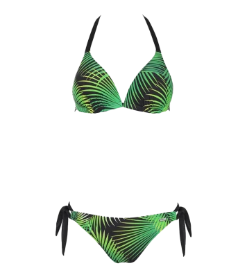 Green Palm Leaf Print Bikini Clipart