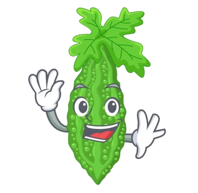 Cute Cartoon Bitter Gourd Mascot Clipart