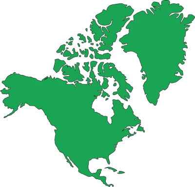 North America Green Map Clipart