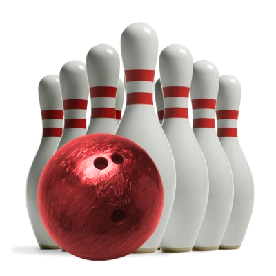 Bowling Pins And Red Ball Free PNG