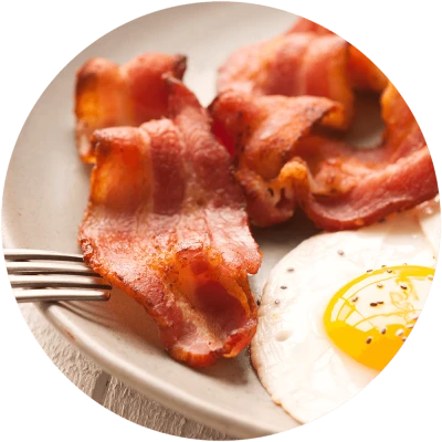 Bacon And Fried Eggs Plate Free PNG