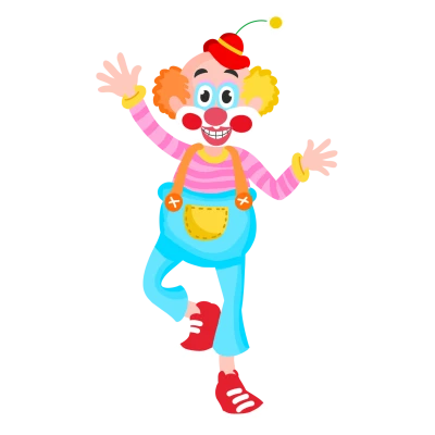 Happy Clown Cartoon Character Free PNG