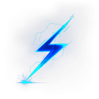 Blue Lightning Bolt Strike Free PNG