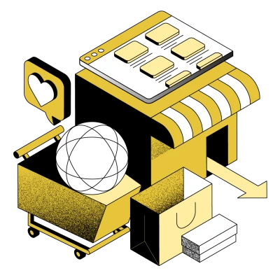 E-commerce 3D Isometric Illustration Free PNG
