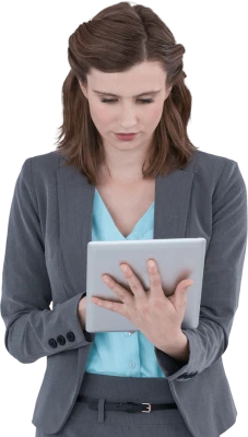Businesswoman Using Tablet Portrait PNG Image