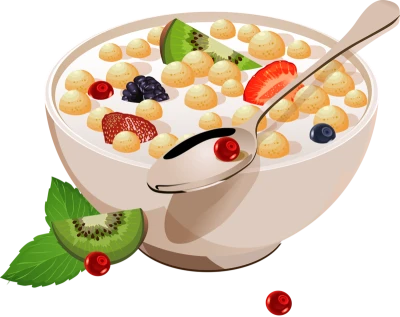 Cereal Bowl With Fruit Clipart