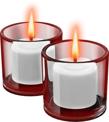 Red Christmas Candles Lit Clipart
