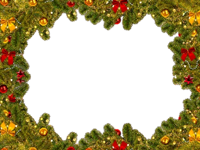 Green Christmas Border Frame PNG Image