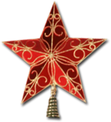 Red Christmas Star Ornament Free PNG