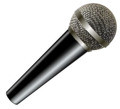 Black Microphone Object PNG Image