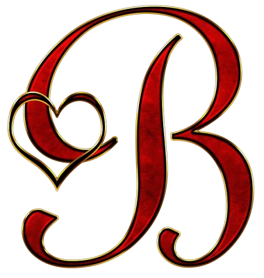 Red Letter B With Heart Free PNG