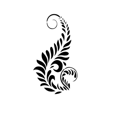 Black Floral Swirl Ornament PNG Image