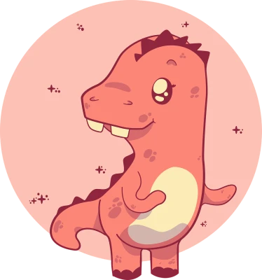 Cute Pink Dinosaur Cartoon PNG Image