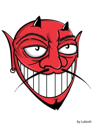 Smiling Red Devil Face Free PNG