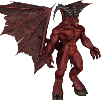 3D Red Demon Monster PNG Clipart