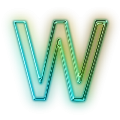 Neon Letter W Free PNG