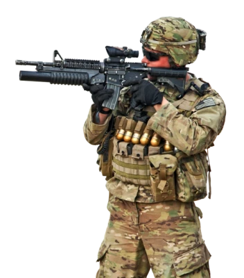 US Soldier Aiming Rifle Free PNG