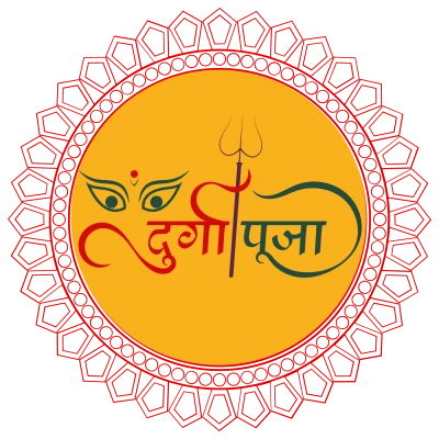 Durga Puja Typography Free PNG