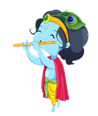 Little Krishna Cartoon PNG Image