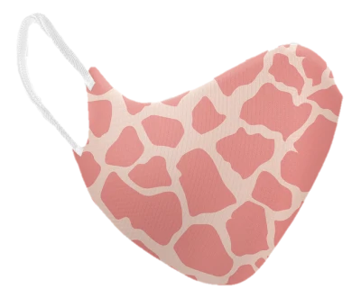 Pink Giraffe Print Face Mask PNG Image