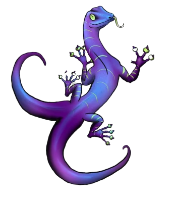 Purple Gecko Lizard Cartoon Free PNG