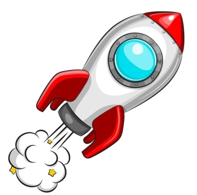 Rocket Ship Flying Cartoon Free PNG