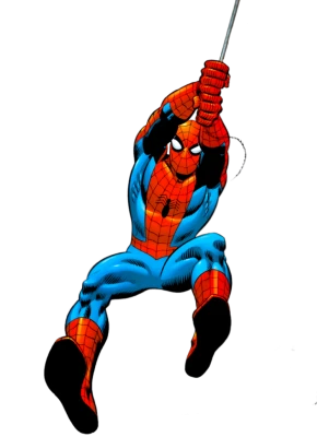 Spider-Man Swinging Cartoon Free PNG