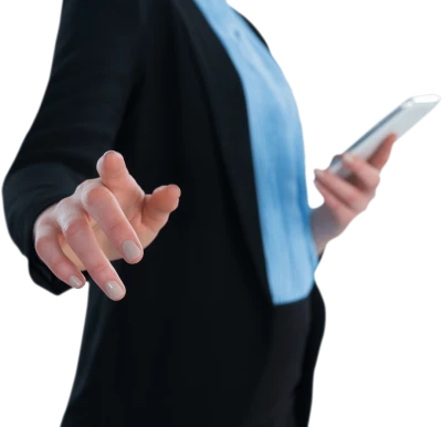 Businesswoman Touching Screen PNG Clipart