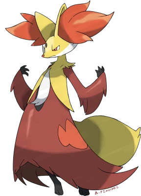 Delphox Pokemon Cartoon Free PNG