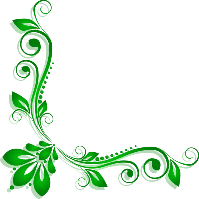 Green Floral Corner Border Transparent Background