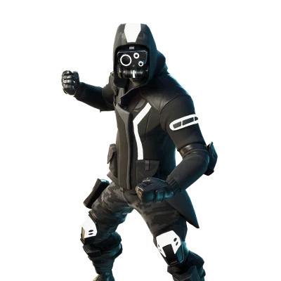 Futuristic Black Outfit Gaming Character Clipart