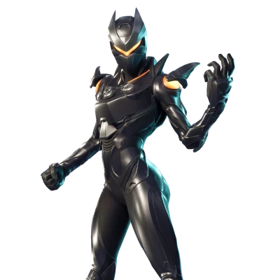 Black Armor Female Gaming Character PNG Image