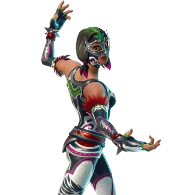 Female Luchador Gaming Character Transparent Background