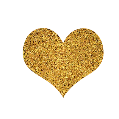 Gold Glitter Heart Shape Free PNG