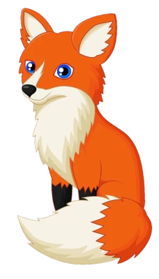 Cute Cartoon Fox Sitting Clipart