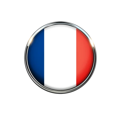 France Flag Glossy Round Button PNG Image