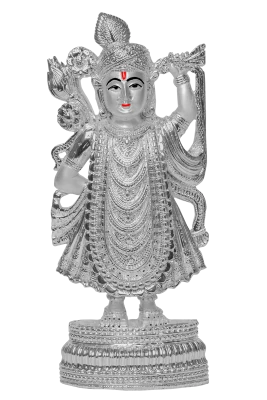 Silver Krishna Hindu Idol Free PNG