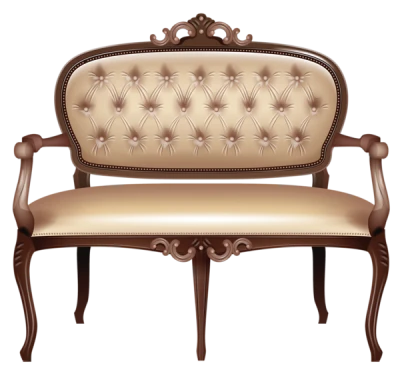 Classic Vintage Sofa Couch Transparent Background