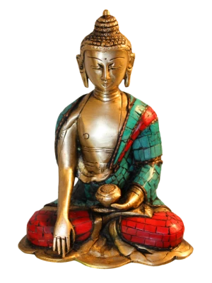 Brass Buddha Statue Idol PNG Image