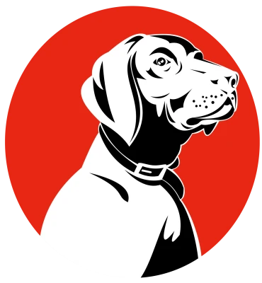 Pointer Dog Head Red Logo Transparent Background