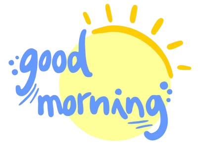 Good Morning Sun Lettering Transparent Background