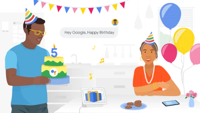 Google Assistant Birthday Graphic Clipart