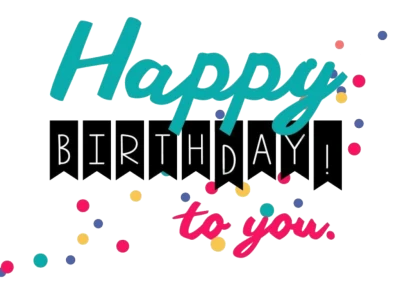 Happy Birthday Typography Banner Clipart